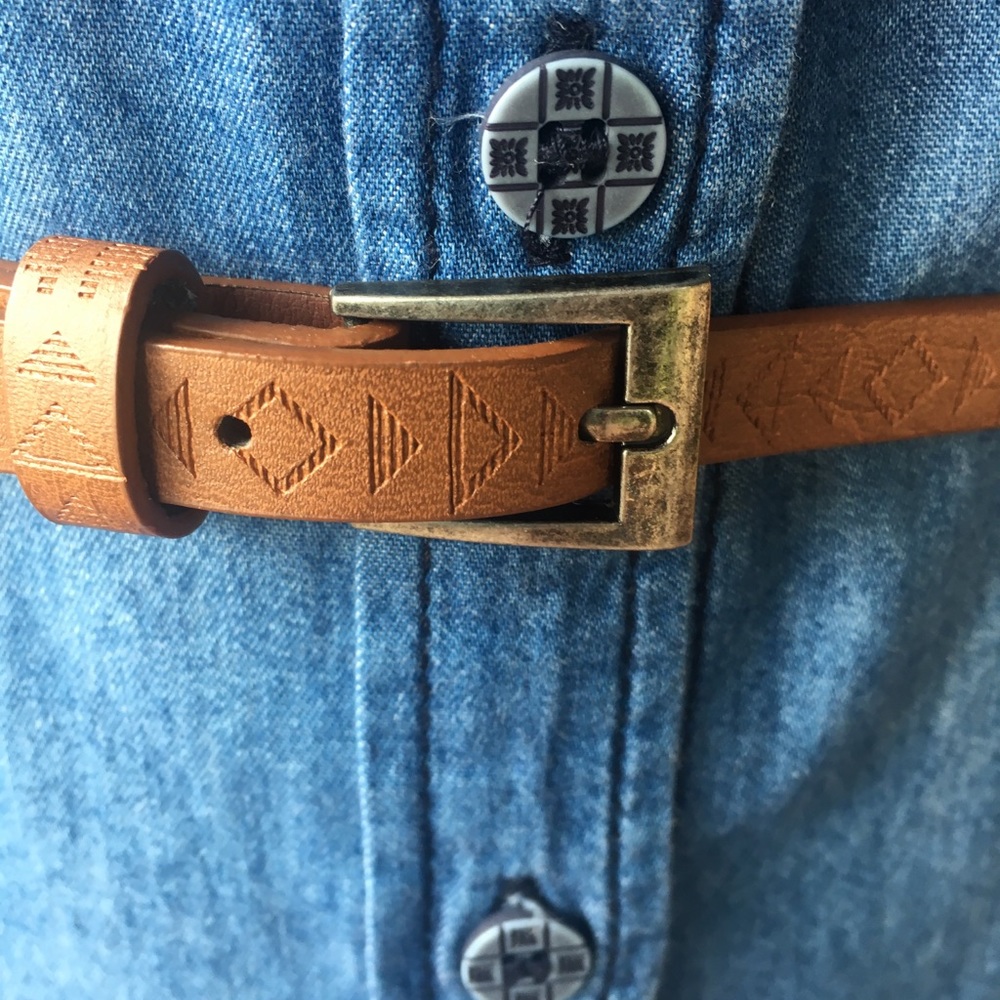 lightweight denim button up dress. - Picture 3 of 6